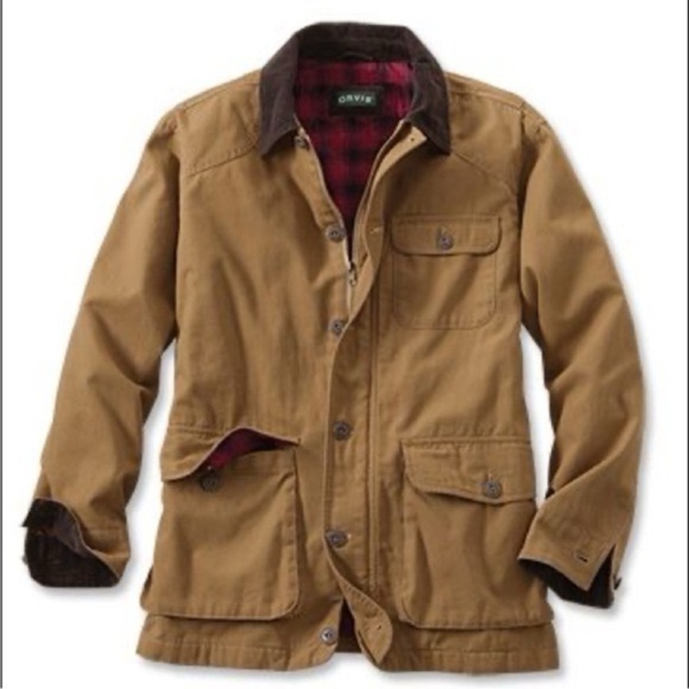ORVIS FLANNEL LINED VINTAGE BARN CHORE JACKET MENS LARGE WOMENS XL - Picture 2 of 8